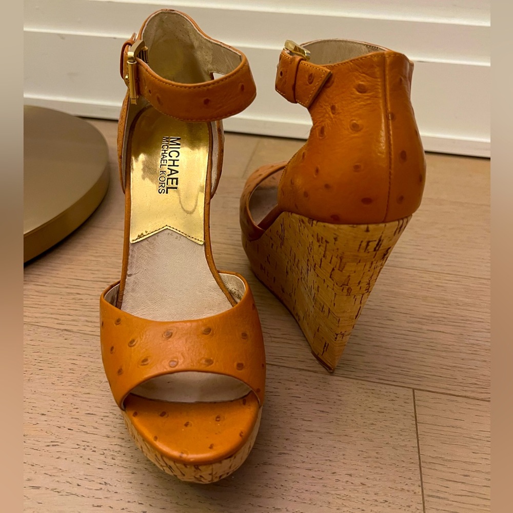 Michael Kors leather wedge sandals